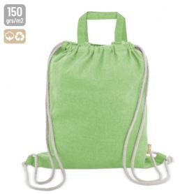 BOLSA MOCHILA DE ALGODON RECICLADO VERDE PISTACHO BOLSA MOCHILA DE ALGODON RECICLADO